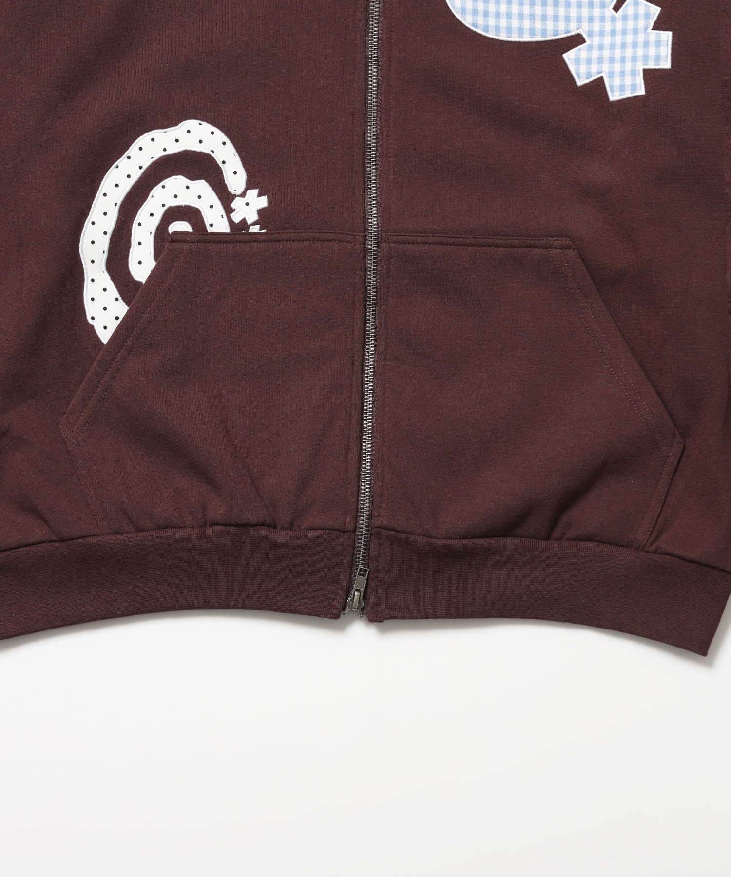 ※WEB限定 / ギンガムドットロゴジップパーカー / sqnzU spiral applique zip p/k