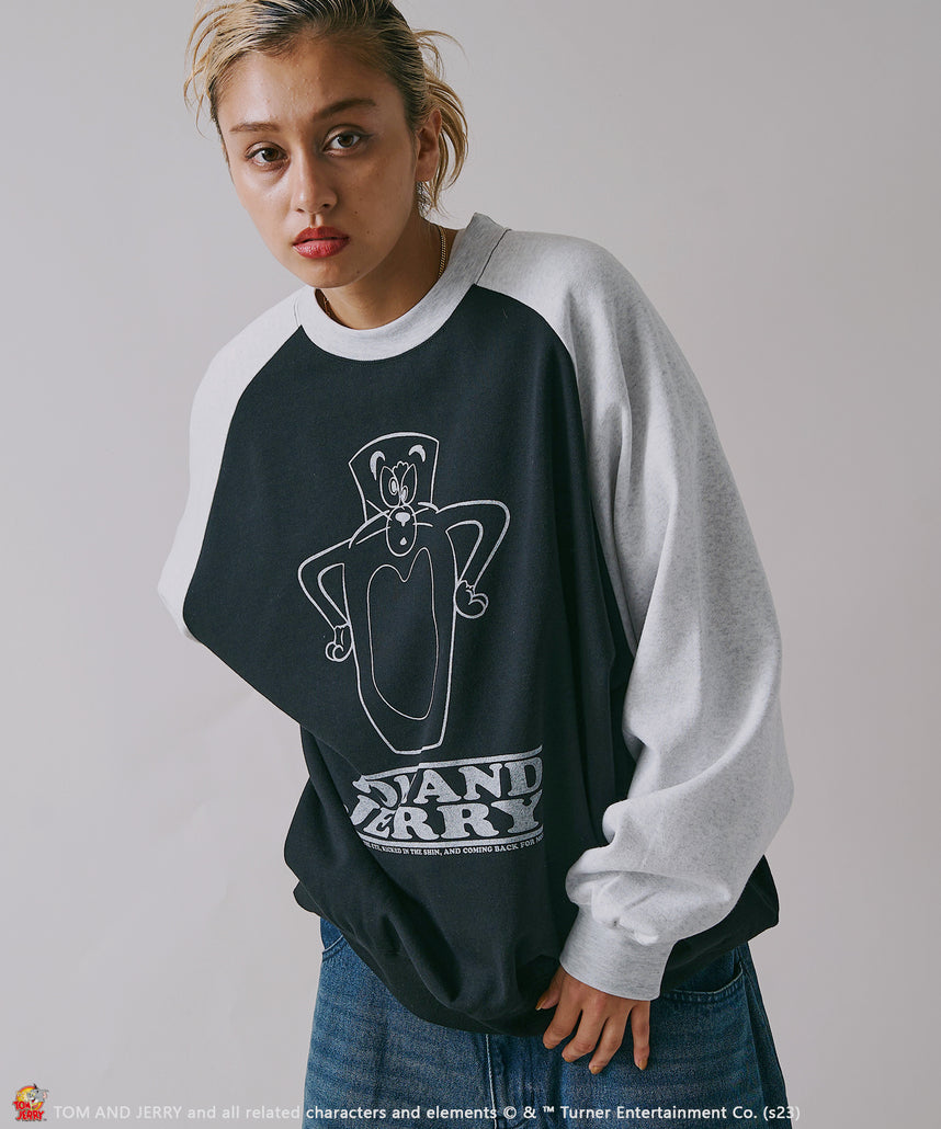 SEQUENZシークエンズ】TOM and JERRY FUNNY RAGLAN C/N SWEAT/ トムと