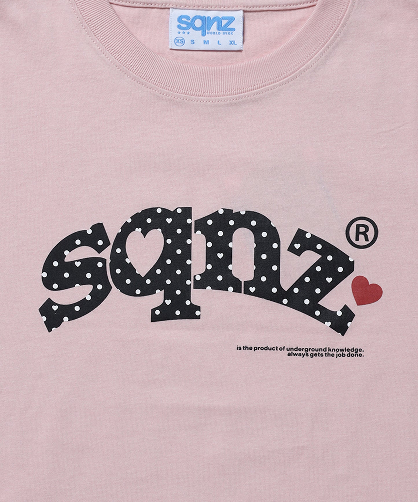 ≪予約商品≫※WEB限定 / ドットロゴ半袖Tシャツ / sqnz heart dot logo pt tee ライトピンク