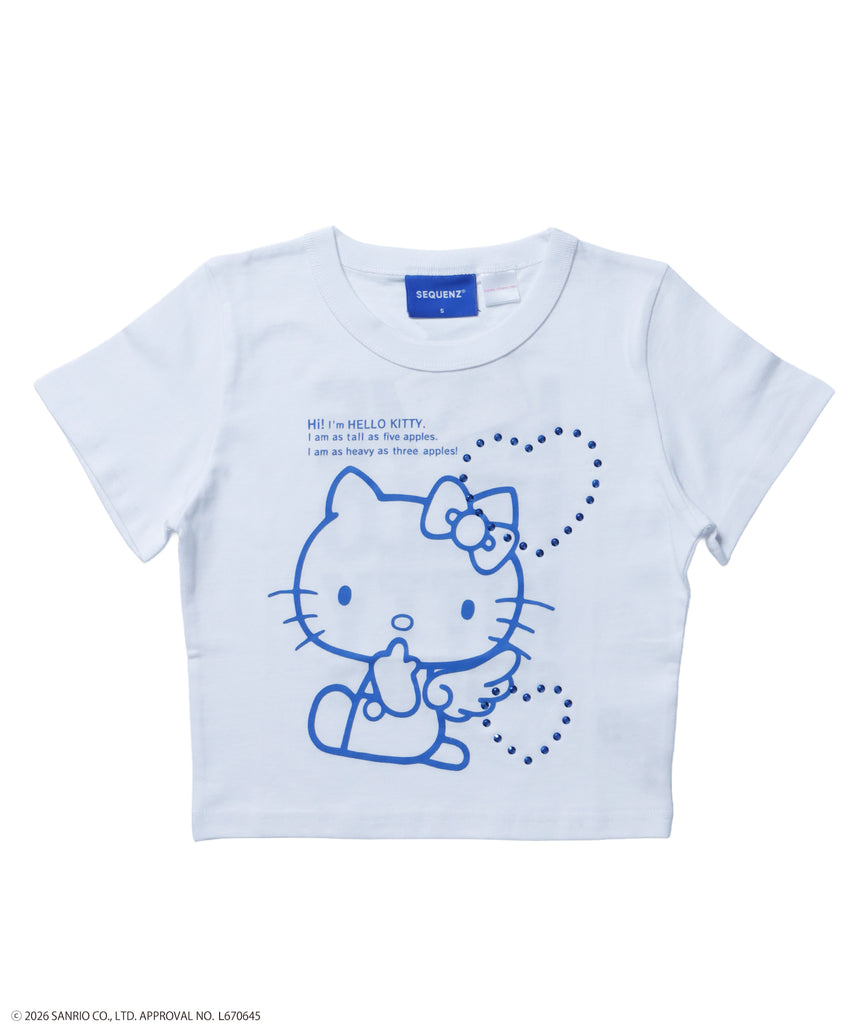 リネンシャツ白紺ストミニヨン&キティ様 sqnz（エスキュンズ）】HK LOVE SEQUENZ TEE / ハローキティ キティ