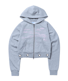 sqnz eyelet fit zip pk / レディース ジップパーカー フーディ ハトメ スタッズ ダフルジップ 裏起毛≪SET UP着用可能≫ グレー