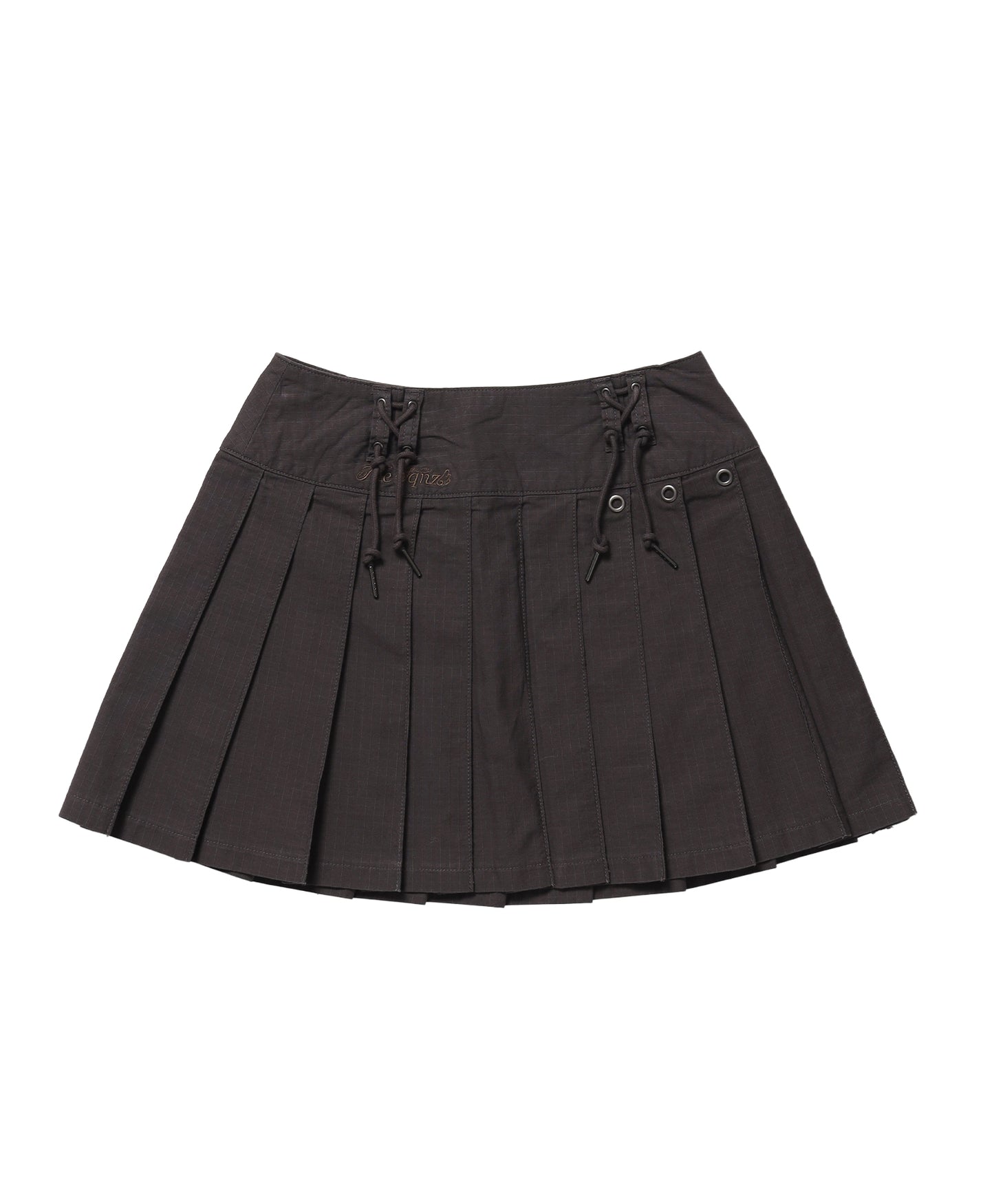 ※WEB限定 / レディースアイレットプリーツミニスカート / sqnz eyelet pleats skirt ブラウン