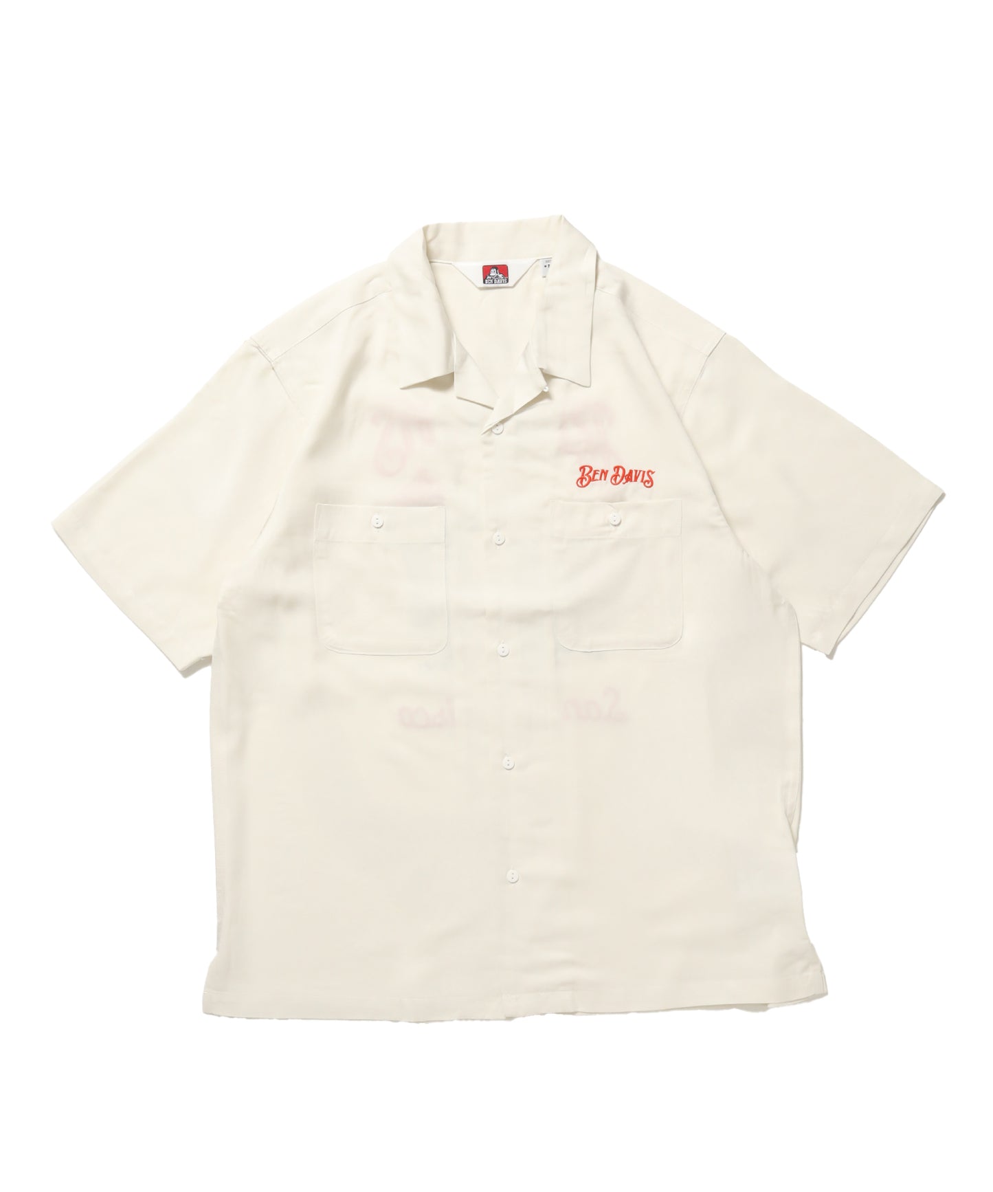 SOUVENIR EMB O/C SHIRT / 半袖 シャツ 刺繍 オープンカラー ヴィンテージライク オフホワイト