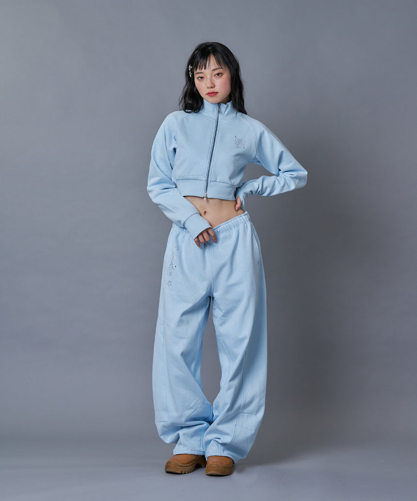 sqnz（エスキュンズ）】sqnz glitter zip top / ダブルジップ ジップ