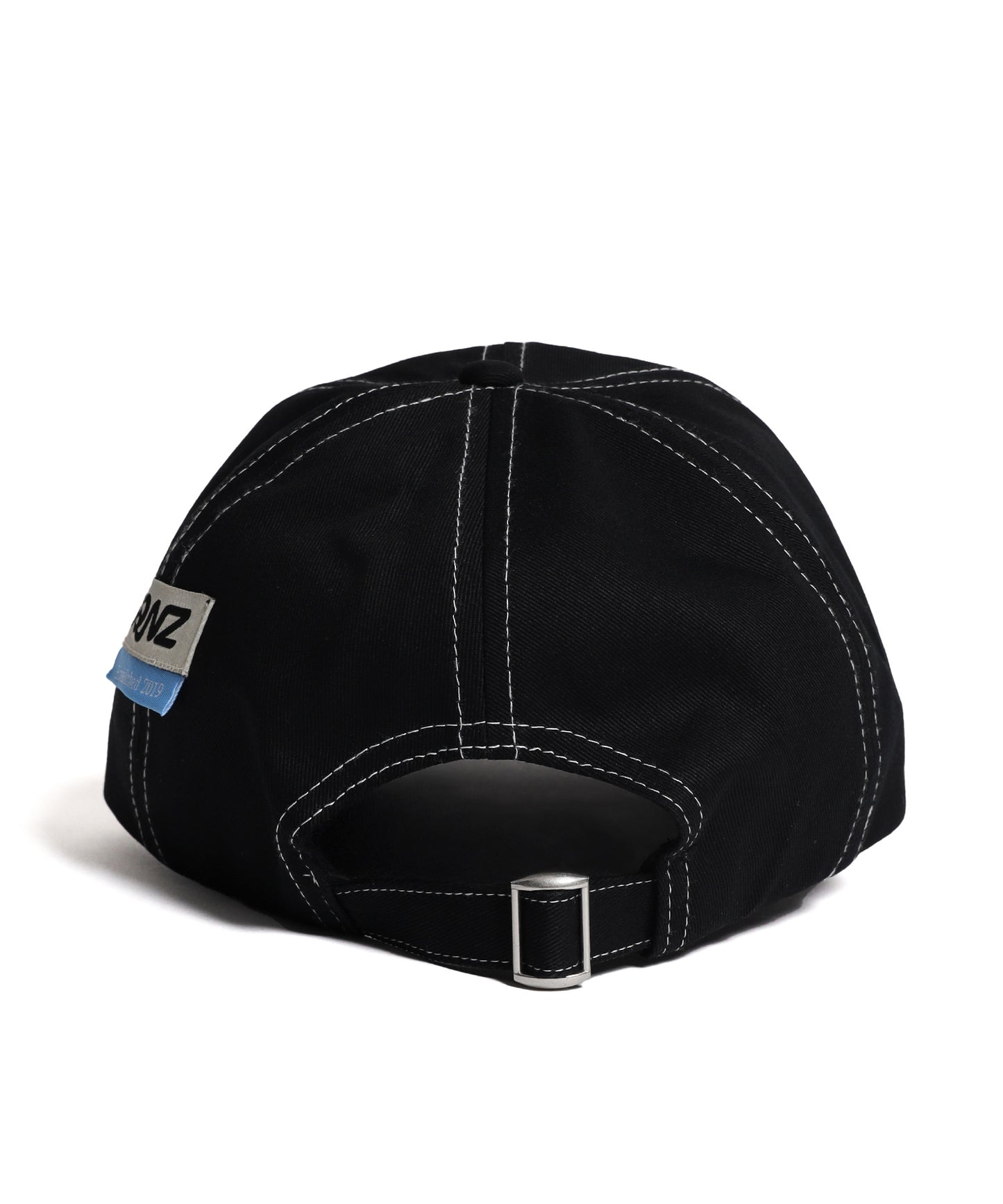 ※WEB限定 / ワッペン / またぎデザインキャップ /sqnz logo applique stitch cap ブラック