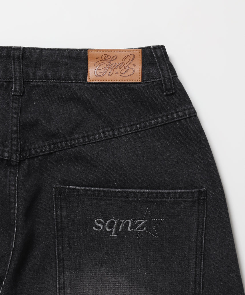 WEB限定 / ダメージデニムショートパンツ / sqnzU double knee denim