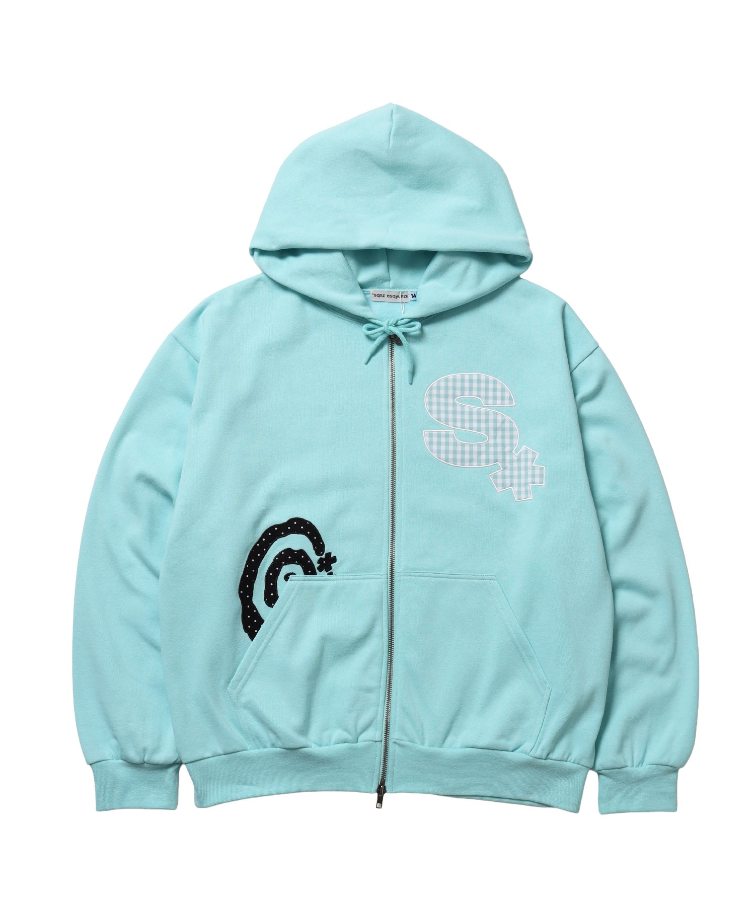 ※WEB限定 / ギンガムドットロゴジップパーカー / sqnzU spiral applique zip p/k
