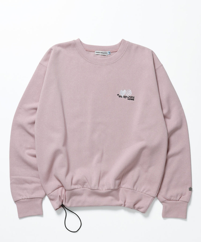 ※WEB限定  サークルハート刺繍裏起毛スウェット / sqnzU basic logo c/n ピンク
