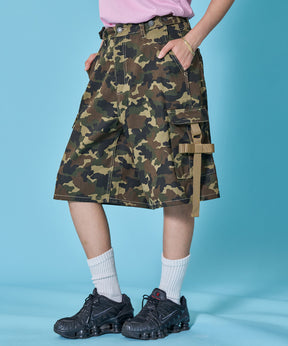 ※WEB限定 / レディースリボンデニムショートパンツ / sqnz ribbon denim shorts 柄80