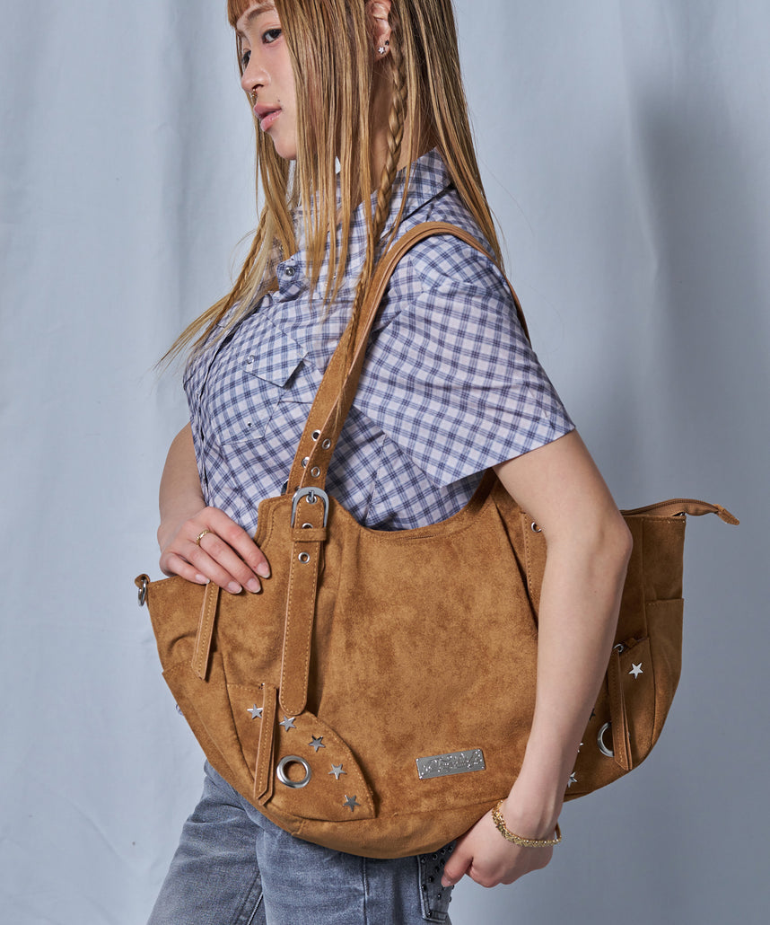 ※WEB限定 / スタースタッズ＆ハトメハンドバッグ / sqnz star eyelet bag ベージュ