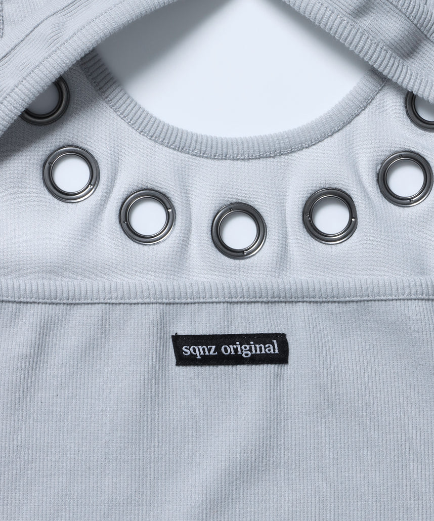 ※WEB限定 / レディースアイレットタンクトップ / sqnz halter neck eyelet tank top ライトグレー