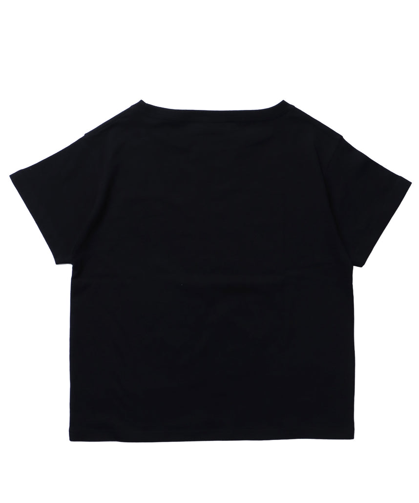 ※WEB限定 / レディースクロス半袖Tシャツ / sqnz one-shoulder cross tee ブラック