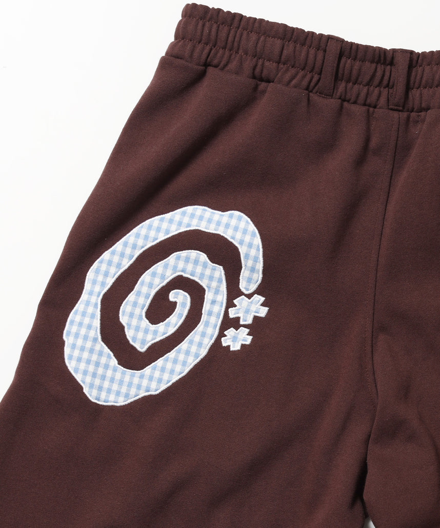※WEB限定 / ギンガムドットロゴスウェットパンツ / sqnzU spiral applique sweat pants