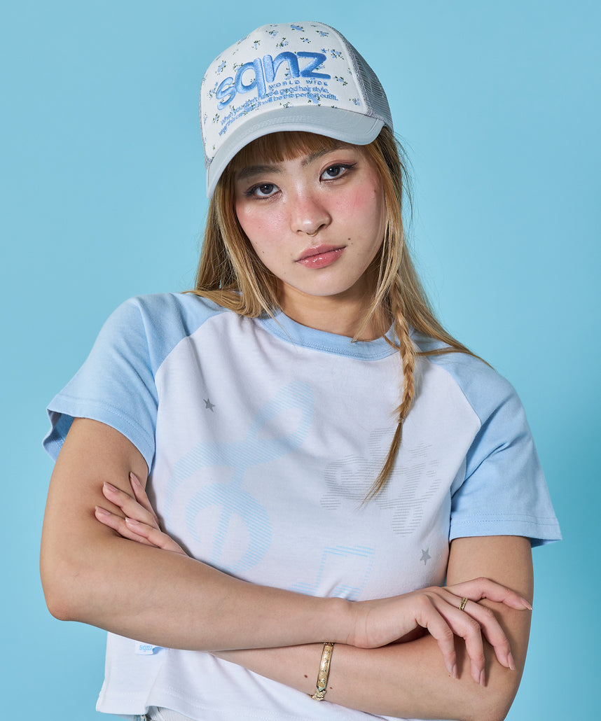 ※WEB限定 / 刺繍 / メッシュキャップ / sqnz mesh logo cap ライトグレー