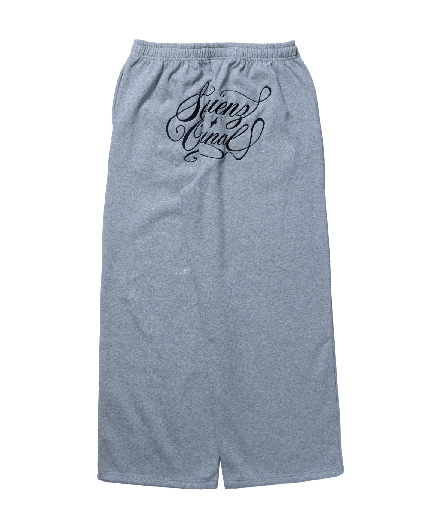 SQNZ GLITTER SWEAT PANTS / グリッター ラインストーン スウェットパンツ ドローコード 裏起毛 【セットアップ着用可】 グレー