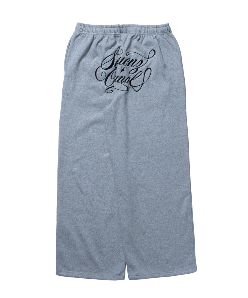 SQNZ GLITTER SWEAT PANTS / グリッター ラインストーン スウェットパンツ ドローコード 裏起毛 【セットアップ着用可】 グレー