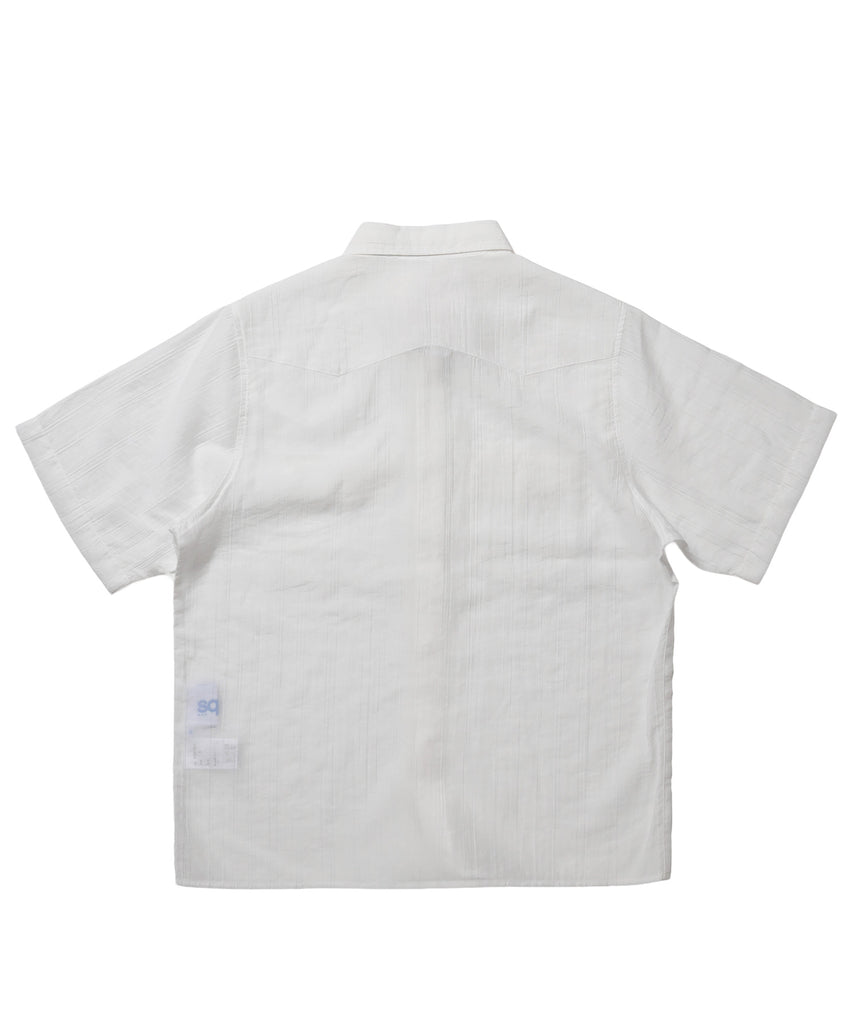 ※WEB限定 / ウエスタン半袖シャツ／sqnz western sheer shirts ホワイト