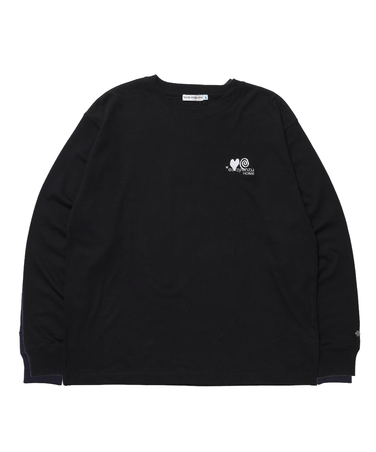※WEB限定 / サークルハート刺繍ロンT/sqnzU basic logo l/s tee ブラック