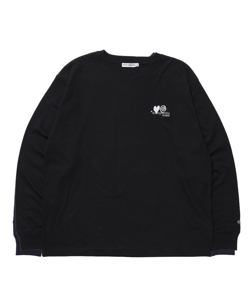 ※WEB限定 / サークルハート刺繍ロンT/sqnzU basic logo l/s tee ブラック