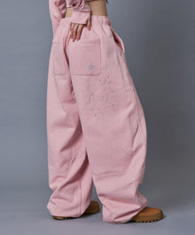 ※WEB限定 / レディースグリッタースウェットパンツ / sqnz glitter sweat pants ペールピンク
