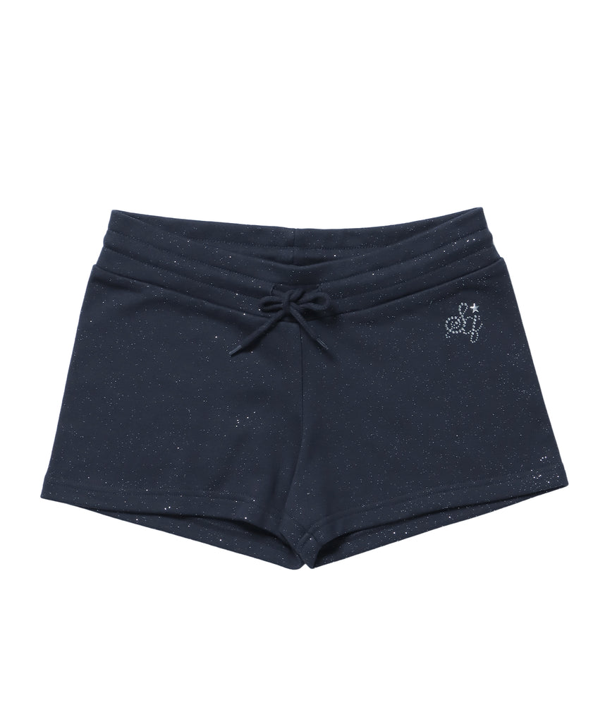 ≪予約商品≫sqnz glitter mini pants / レディース ショートパンツ ボトムス ラインストーン 裏毛  ネイビー