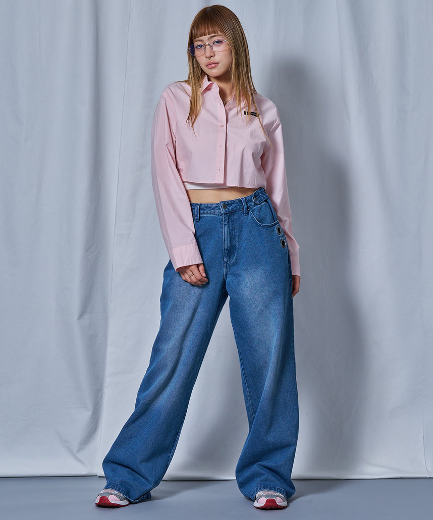 WEB限定 / レディースクロップドシャツ / sqnz cropped shirts ピンク