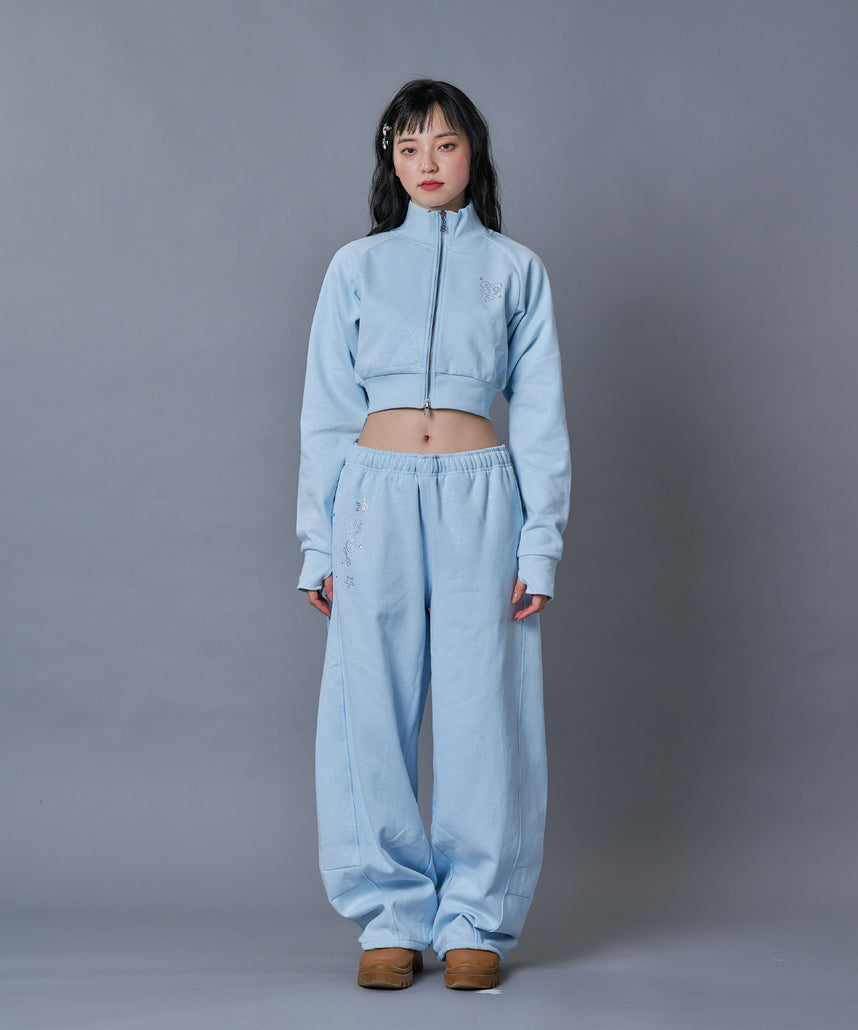 WEB限定 / レディースグリッタージップスウェット / sqnz glitter zip