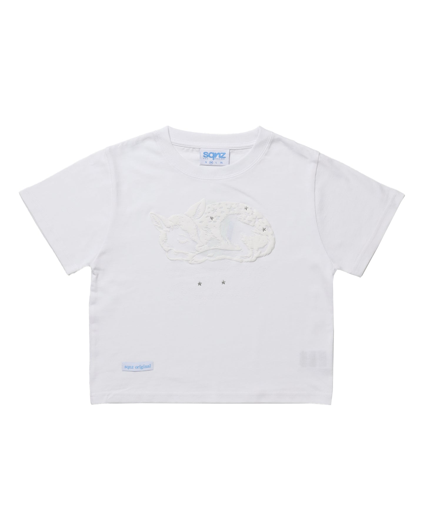 ※WEB限定 / スタッズ / アニマル発砲プリントTシャツ / sqnz star bambi pt tee ホワイト