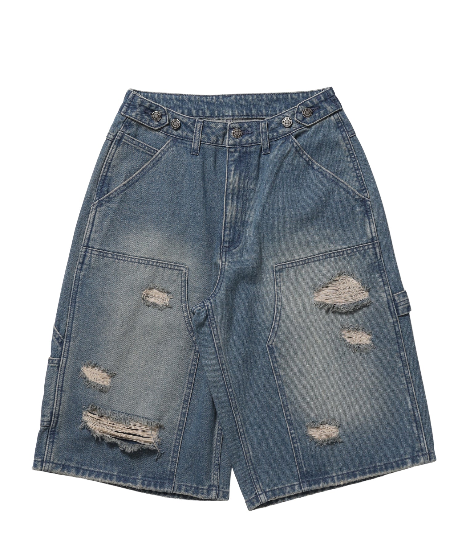 WEB限定 / ダメージデニムショートパンツ / sqnzU double knee denim