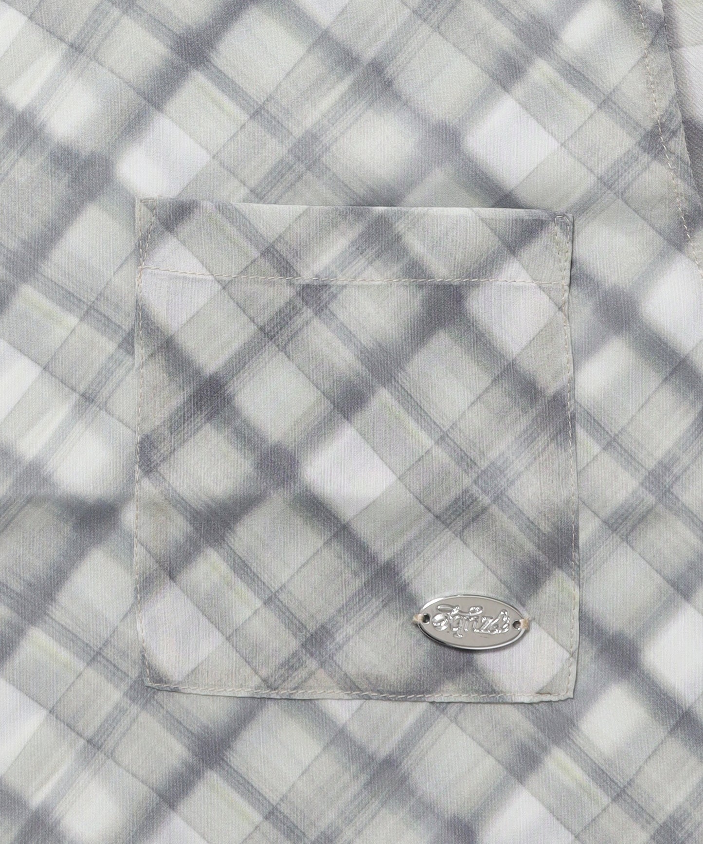 ※WEB限定 /  レディースチェック半袖シャツ / sqnz sheer check shirts グリーン