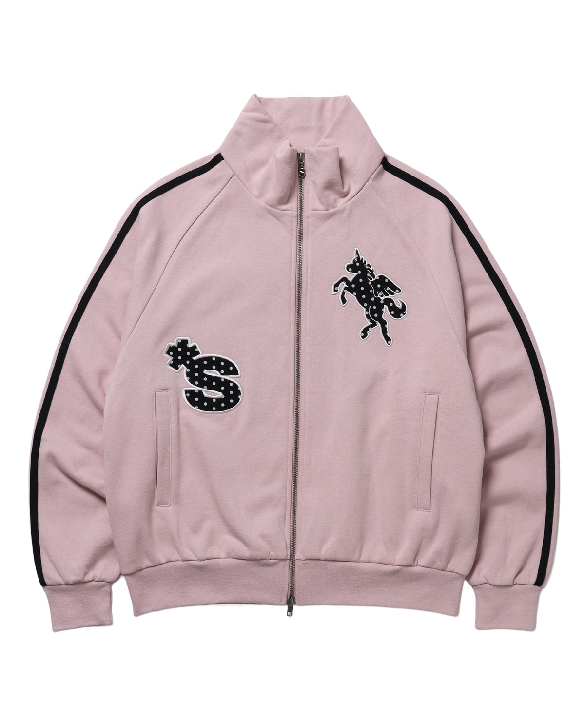 ※WEB限定 / ユニコーンワッペン刺繍トラックジャケット / sqnzU horse track jkt ピンク