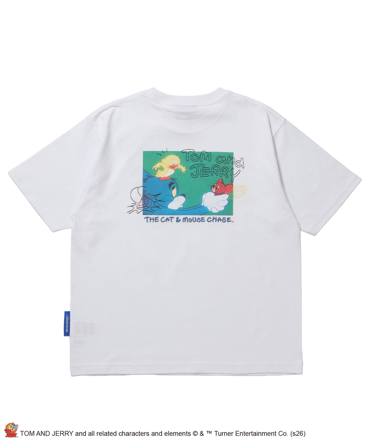 TJ PHOTO & EMB. TEE / トムとジェリー 半袖 クルーネック プリント 刺繍 ワンポイント ユニセックス オーバーサイズ レイヤード ホワイト