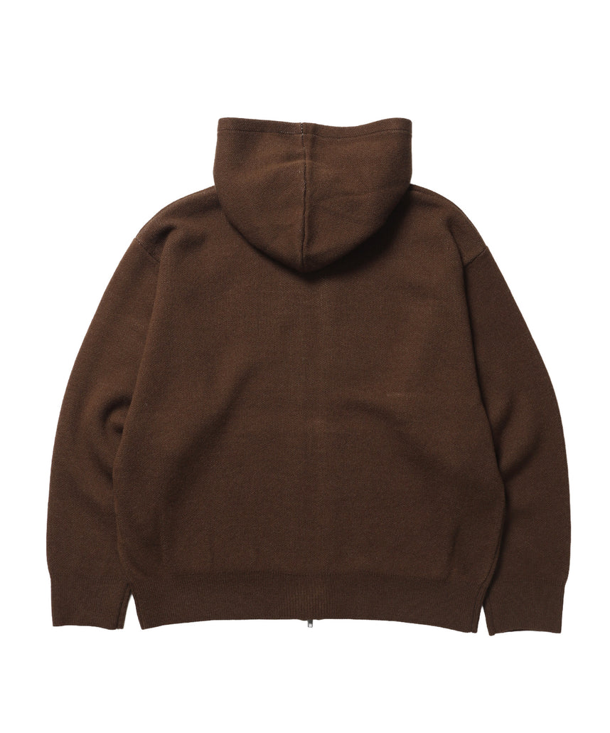 ※WEB限定 / ジャガードロゴ編みニットジップパーカー/ sqnzU 柄込みジップパーカー
