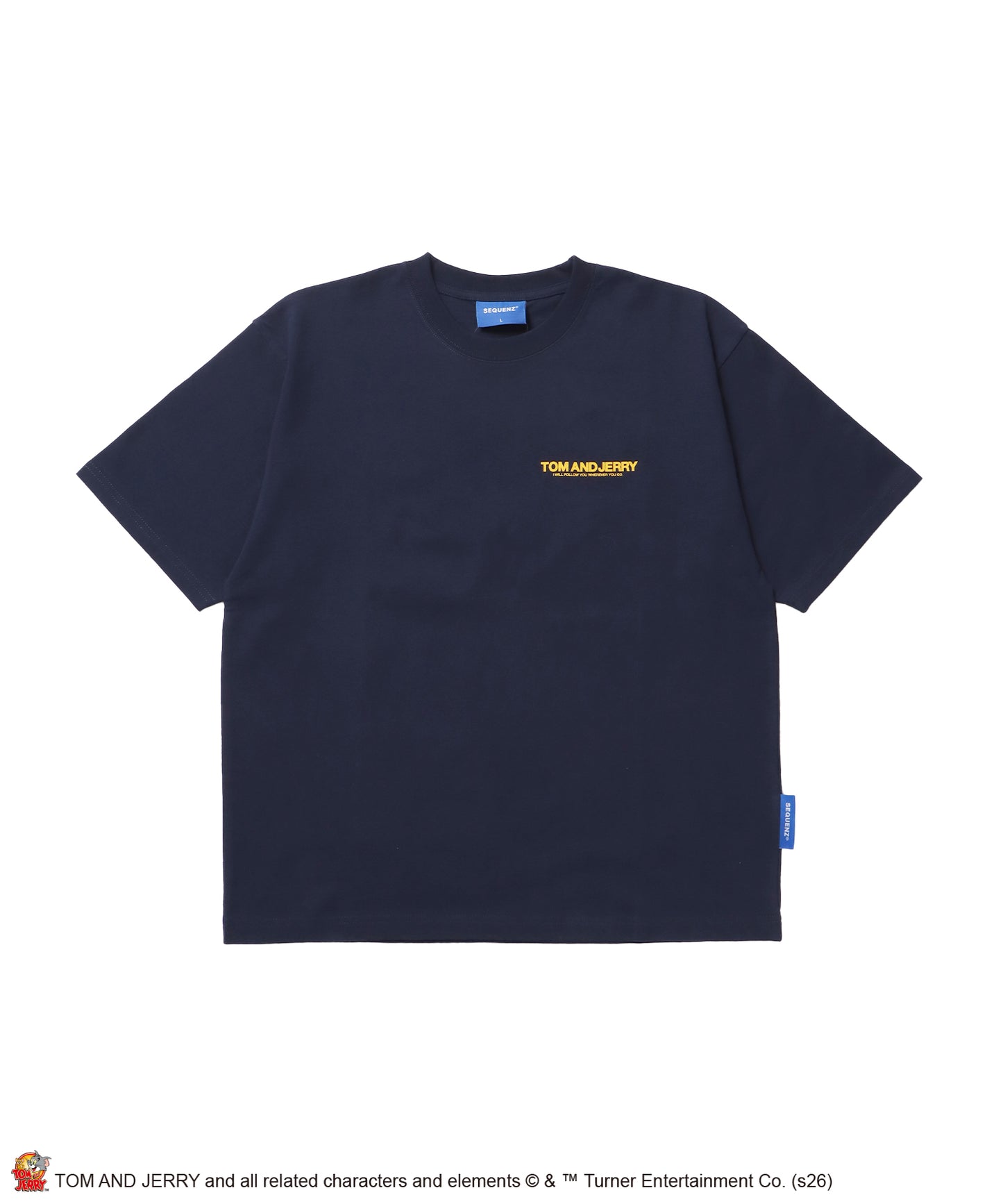TJ BLUR LOGO TEE / トムとジェリー 半袖 クルーネック プリント ワンポイント ユニセックス オーバーサイズ ビッグシルエット レイヤード ダークネイビー