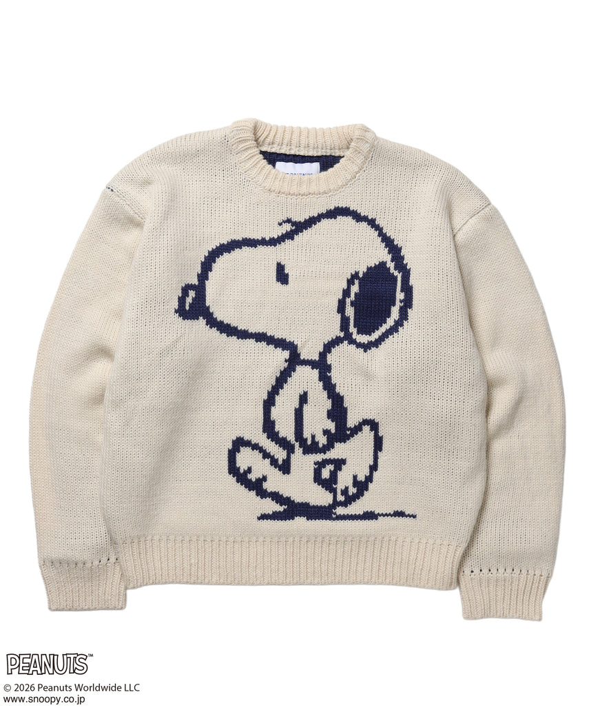 TP SNOOPY CHUNKY KNIT / スヌーピー メッセージプリント チャンキーニット オフホワイト