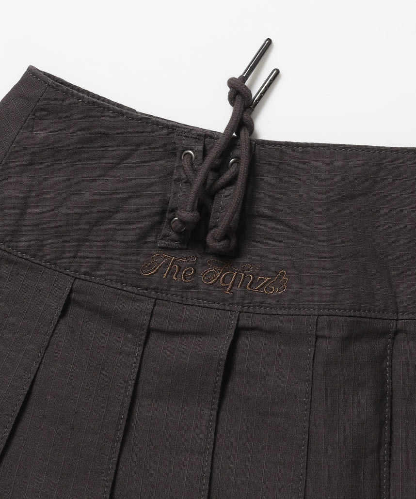 ※WEB限定 / レディースアイレットプリーツミニスカート / sqnz eyelet pleats skirt ブラウン