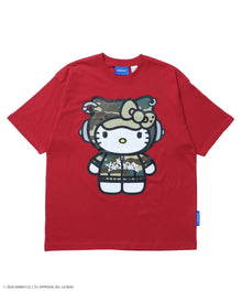 HK EYELET TEE / ハローキティ キティちゃん 半袖 クルーネック プリント ワンポイント ハトメ レッド