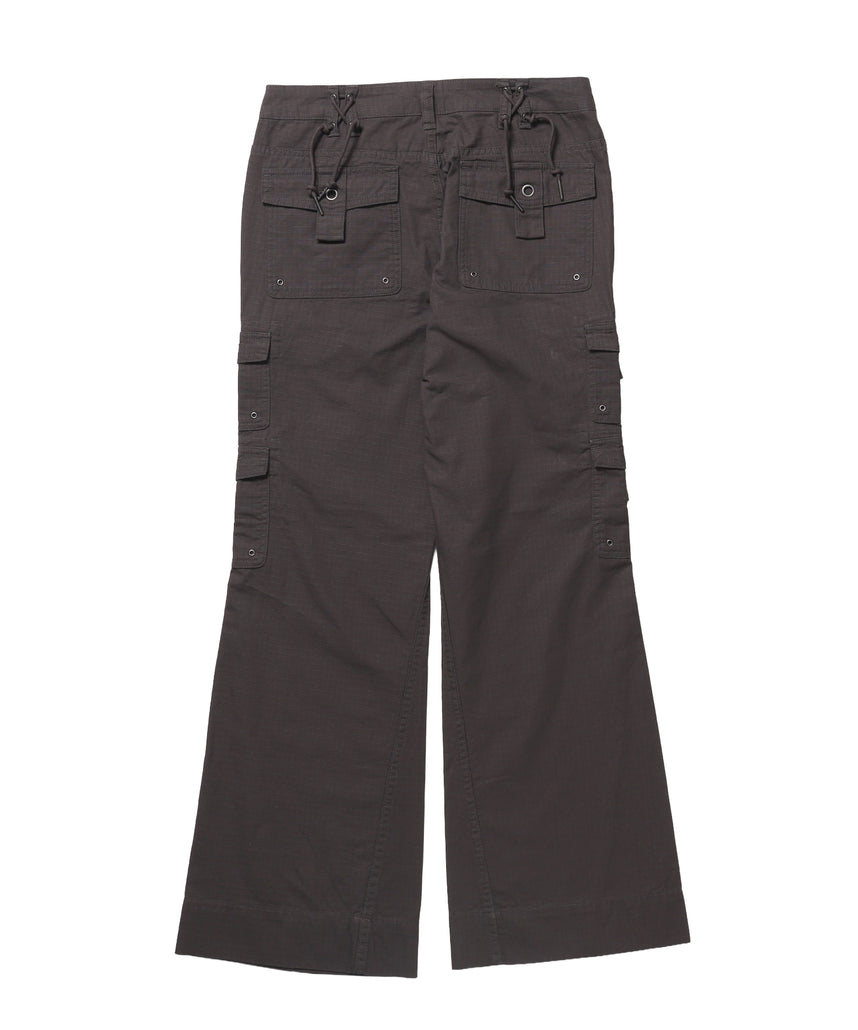 ※WEB限定 / レディースフレアカーゴパンツ / sqnz eyelet low-rise pants ブラウン