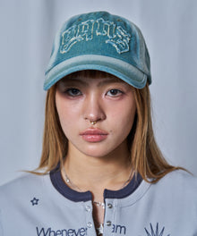 WEB限定 / ワッペンロゴデニムキャップ / sqnz applique denim cap