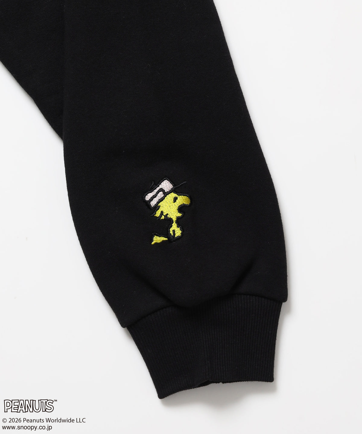 TP FUR SNOOPY APPLIQUE P/K/ スヌーピー ファーワッペン 刺繍 パーカー ブラック