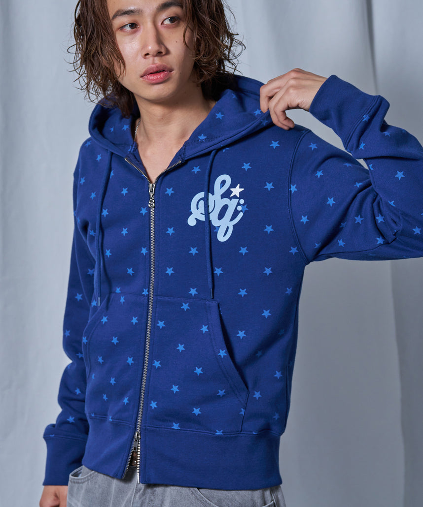 WEB限定 / ロゴ裏毛ジップパーカー / sqnz logo pt zip p/k 柄82