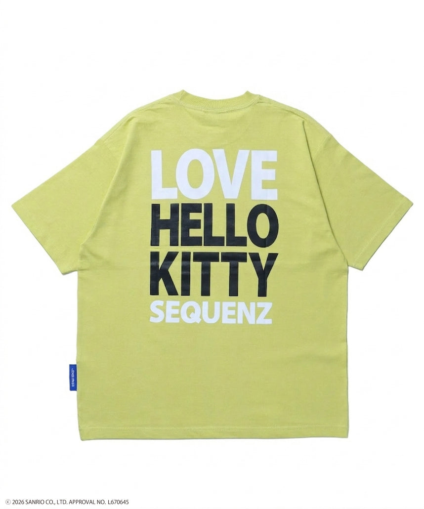 HK LOVE SEQUENZ TEE / ハローキティ キティちゃん 半袖 クルーネック プリント ワンポイント ラインストーン イエロー