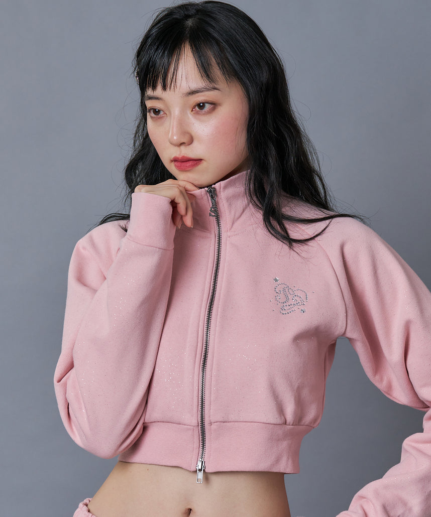 WEB限定 / レディースグリッタージップスウェット / sqnz glitter zip