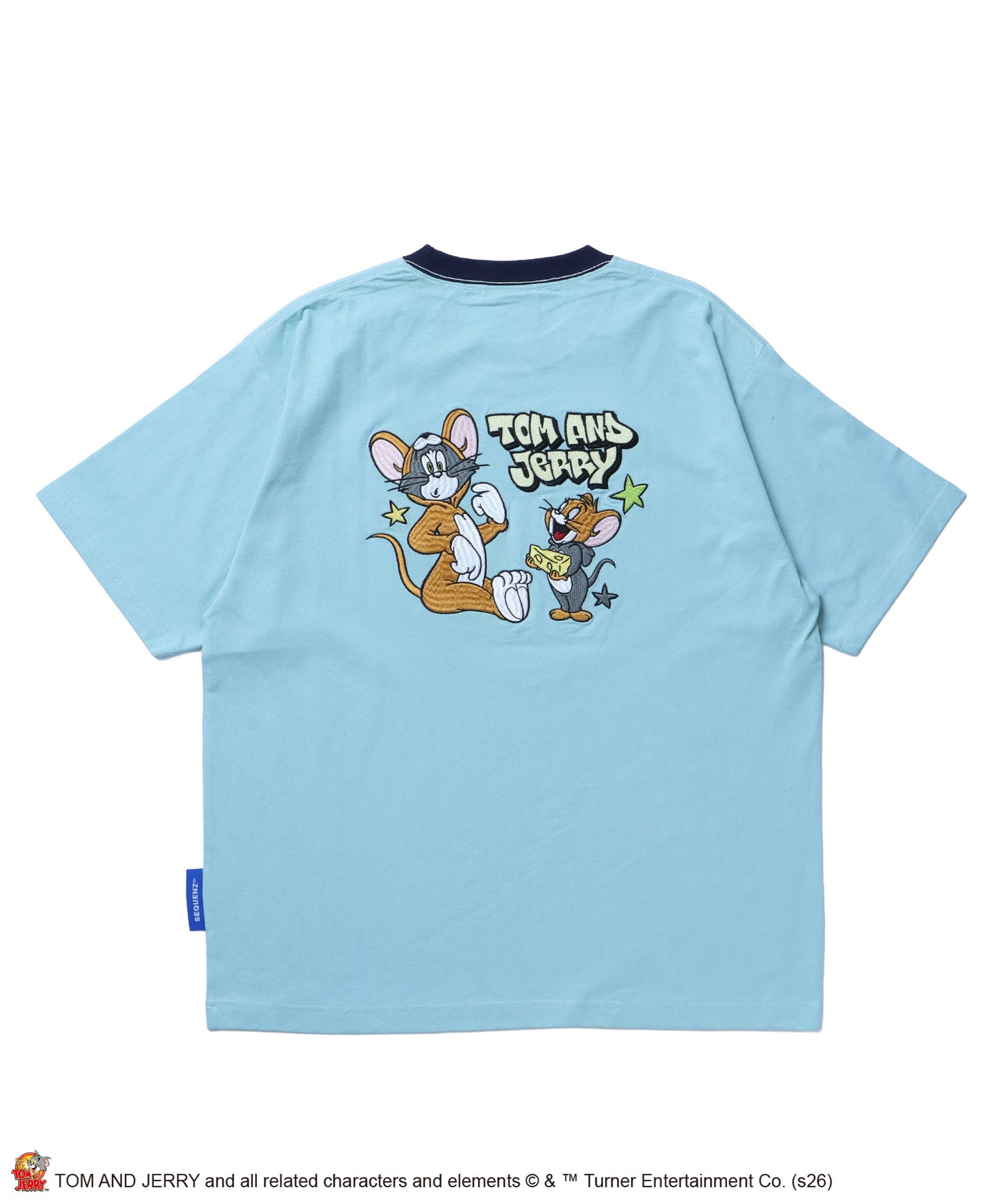 TJ COSTUME RINGER TEE / トムとジェリー リンガー Tシャツ 半袖 クルーネック 刺繍 オーバーサイズ グリーン