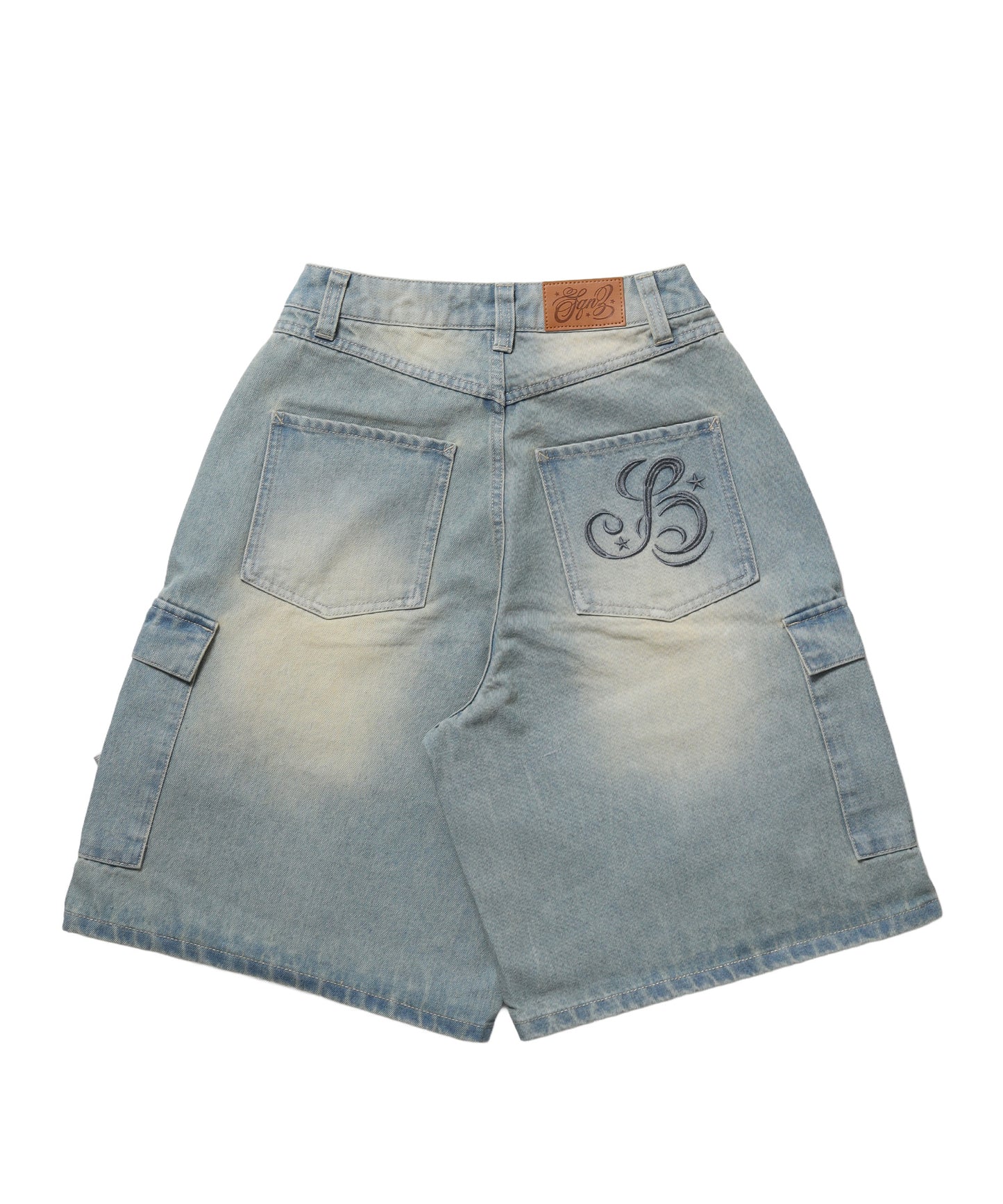 ※WEB限定 / レディースリボンデニムショートパンツ / sqnz ribbon denim shorts サックスブルー