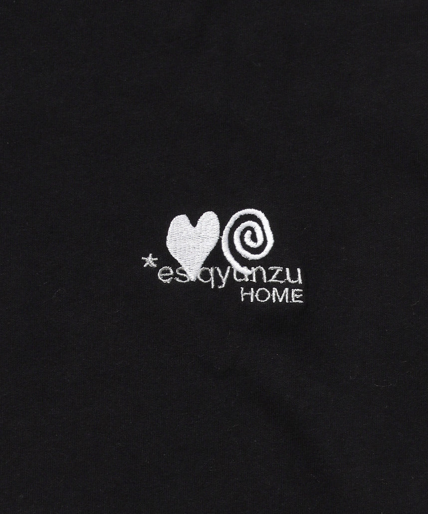 ※WEB限定 / サークルハート刺繍ロンT/sqnzU basic logo l/s tee ブラック