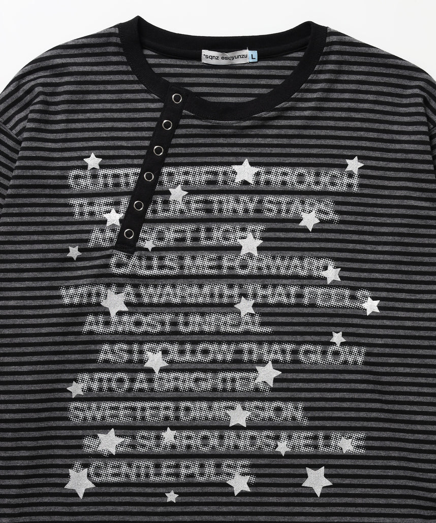 ※WEB限定 / ぼかしプリントヘンリーネックロンT / sqnzU BORDER L/S TEE 柄84