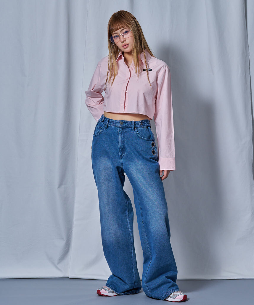 トップス Goo WEB限定 / レディースクロップドシャツ / sqnz cropped shirts ピンク