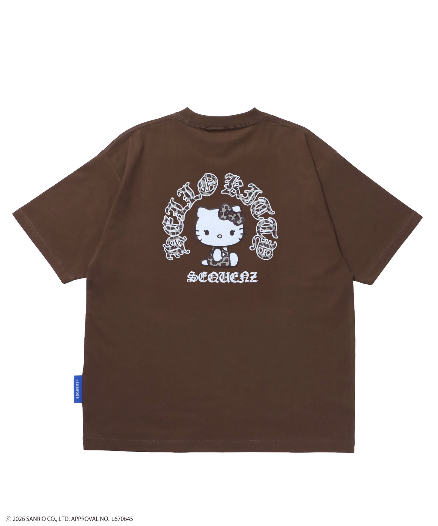 HK CIRCLE LOGO TEE / ハローキティ キティちゃん 半袖 クルーネック プリント ワンポイント ラインストーン プリント ブラウン