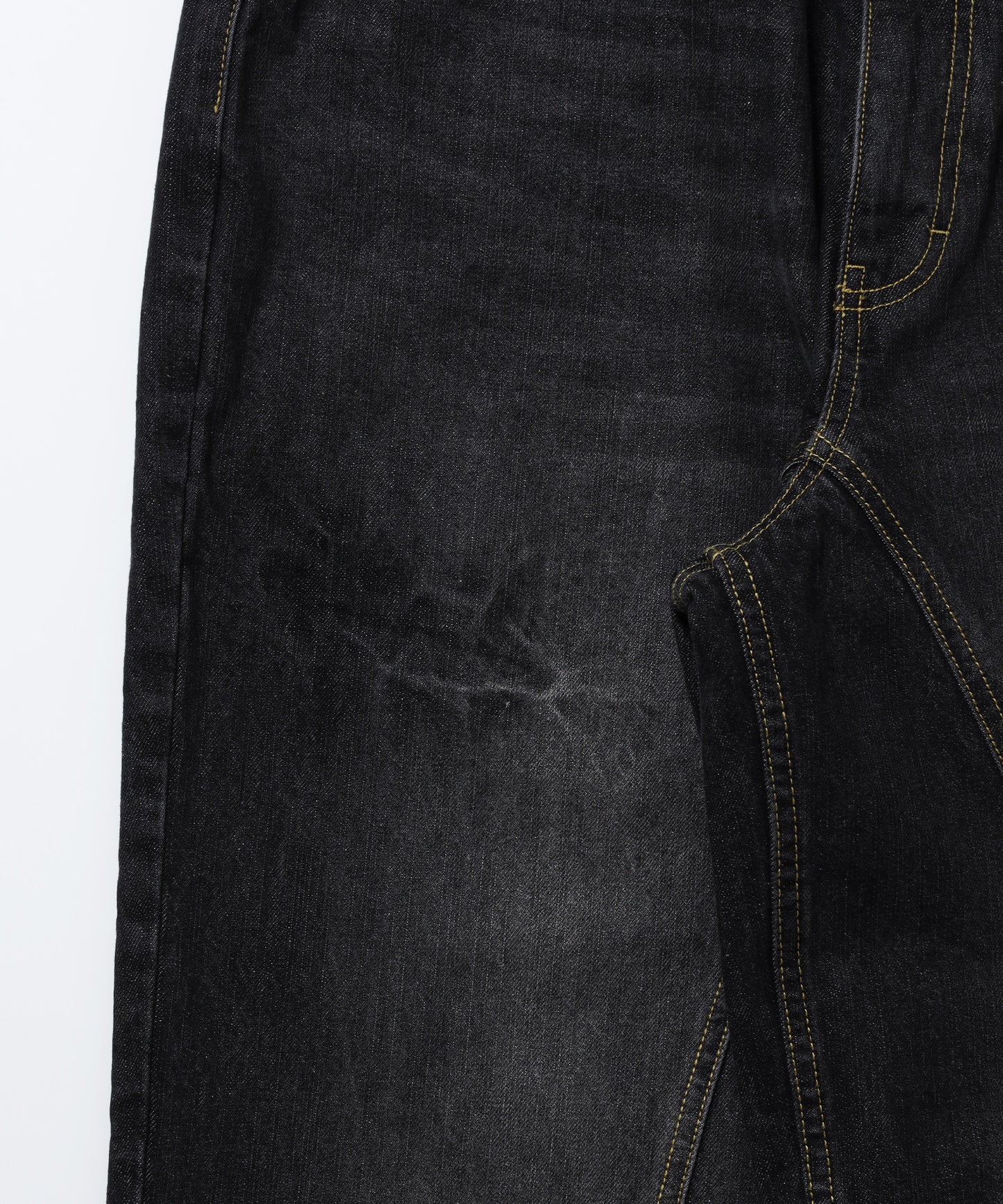 ※WEB限定 / ワイドデニムパンツ / sqnz seam design applique denim ブラック